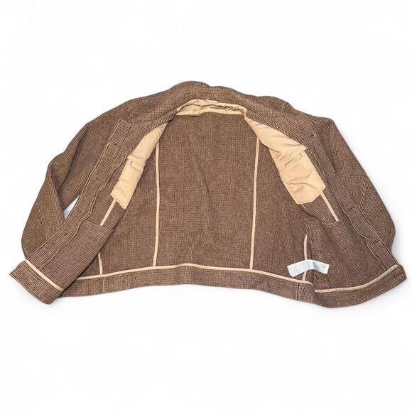 GAP Men’s XXL Houndstooth Wool Blend Jacket Brown Button Front New With Tags $18 - Picture 4 of 7